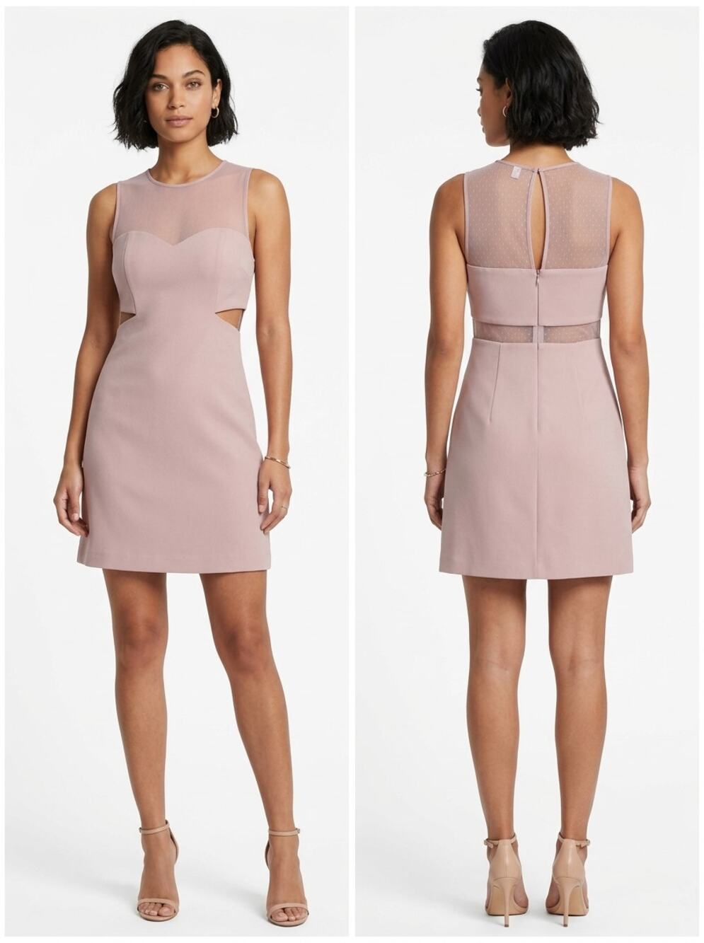 Express Mesh Neckline Cutout Sleeveless A-Line Mini Dress Women Size 12